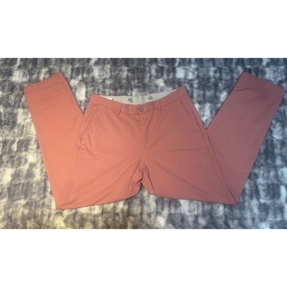 Lauren Ralph Lauren Mens 33/32 Pink Ultraflex Blk Label Dress Pants Performance